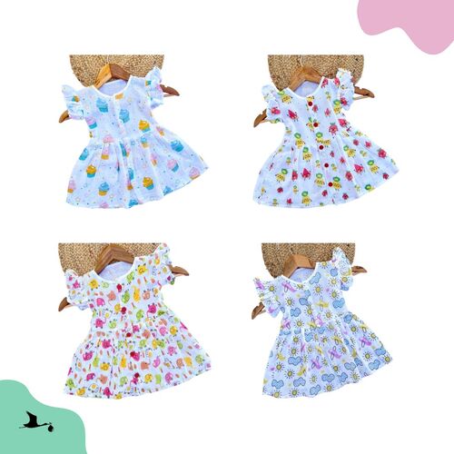 Muslin Frock(18-24M)-Pack of 4