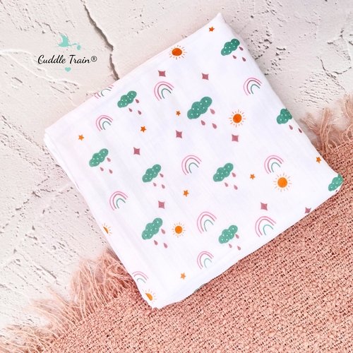 Rainbows and Clouds - Crinkled Blanket