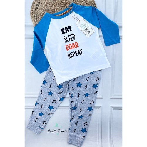 Melange and White Stars - Pant &amp; Tees set