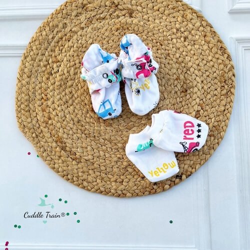 Car Colors-Mitten &amp; Booties(0-6m)