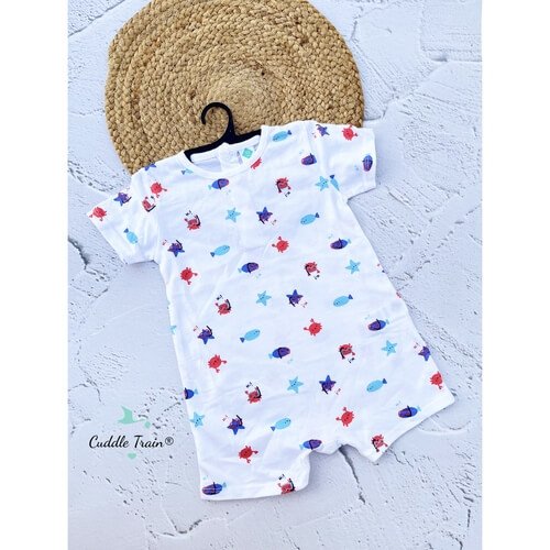 Under the Sea(White)-Baby romper