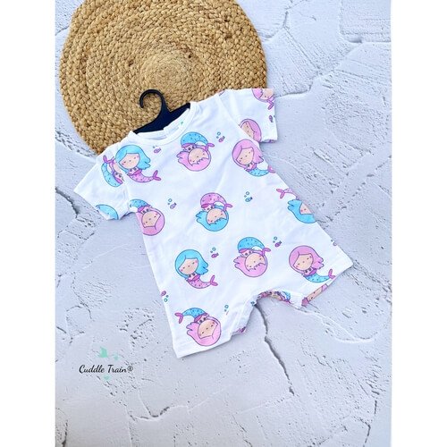 Mermaid(White)-Baby romper