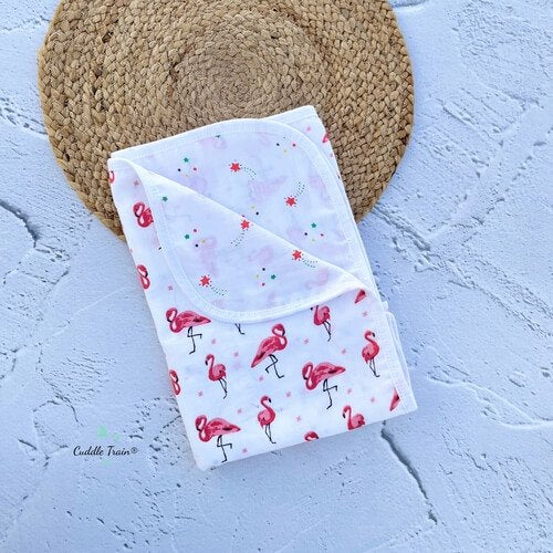 Flamingo &amp; Stars-Reversible Blanket