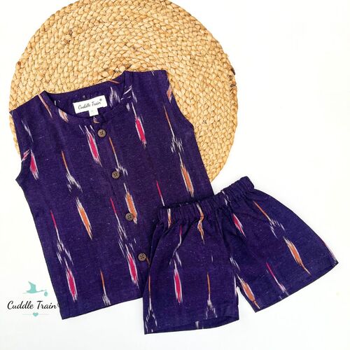 Royal Plum - Ikkat Set