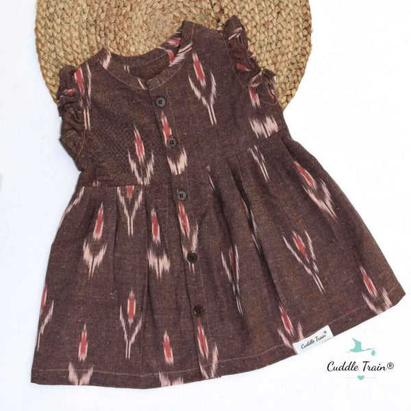 Cocoa Whimsy - Ikat cotton frock