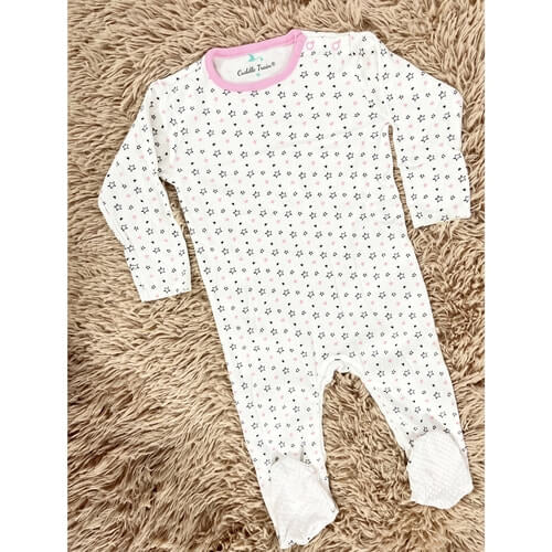 Pink &amp; Black Stars-Sleep suit(9-12M)