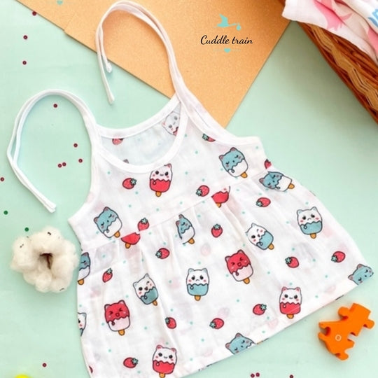 Strawberry Pops - Knot Frock(0-3M)
