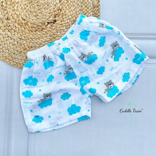 Blue Cloud-Muslin Shorts