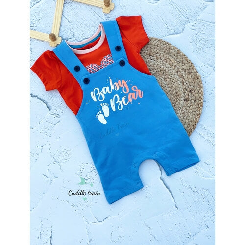 Baby Bear(Blue &amp; orange)-Dungarees set