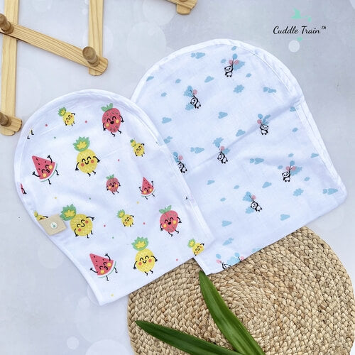 Fruits & Panda-Burp Clothes(Pack of 2)
