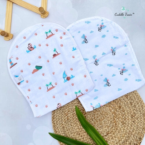 Lion & Panda-Burp Clothes(Pack of 2)