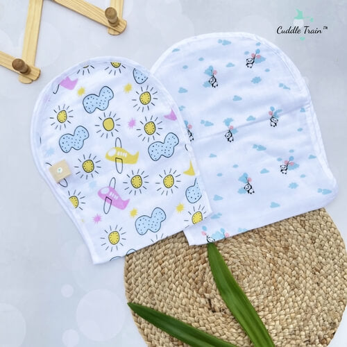 Plane & Panda-Burp Clothes(Pack of 2)