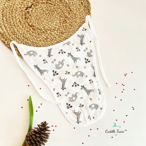 Elephant &amp; Giraffe Grey-Nappy(3-6M)