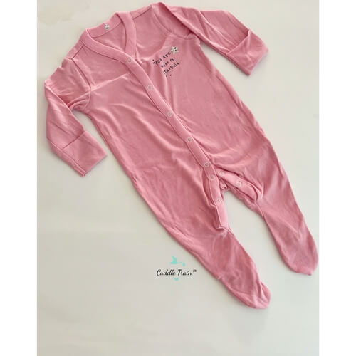 U r made of star dust(Solid pink)-Sleepsuits