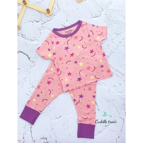 Stars(Peach Base) - Pant & Tees set