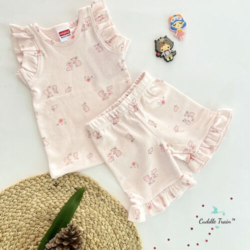 Baby Pink bunny -Shorts &amp; Tees set