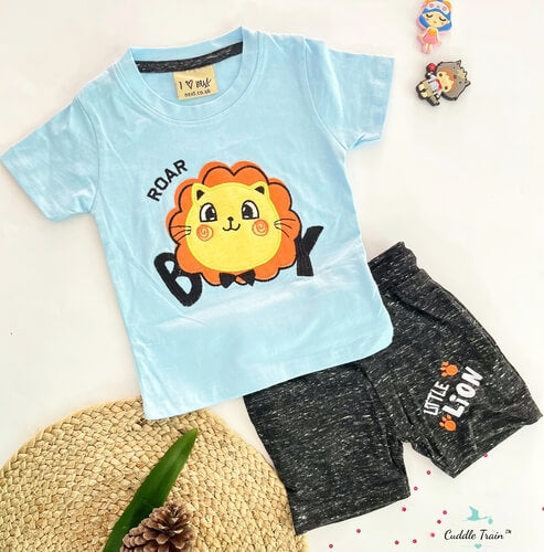 Roar Boy(Blue)-Shorts & Tees set