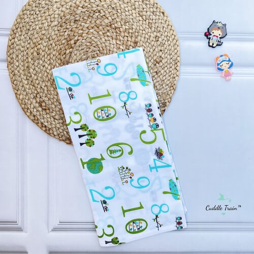Green Numbers - Muslin Towel(70cms*70cms)