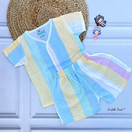 Multicolor Stripes- Half sleeves &amp; Shorts