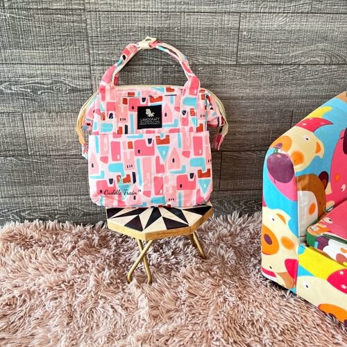 Pink Geometric - Diaper Bag(Small)