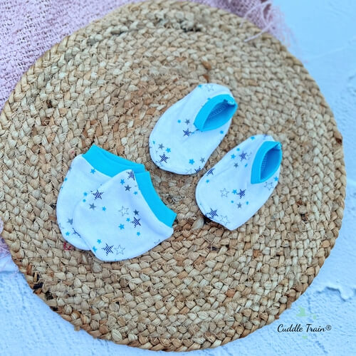 Blue Stars - Mitten &amp; Booties Sets(0-6m)