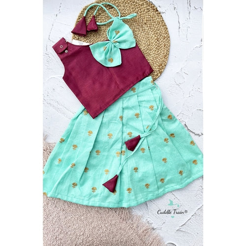 Raw Silk - Skirt &amp; One Shoulder Crop Top