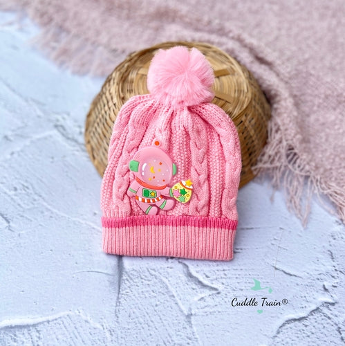 Astro Pompom Pink  - Woolen Cap