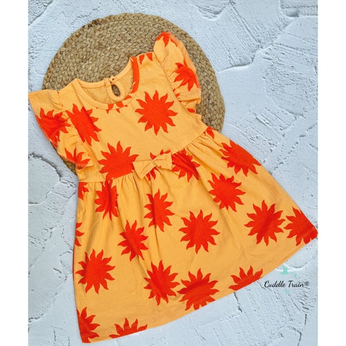 Orange Twisters-Interlock Cotton Frock