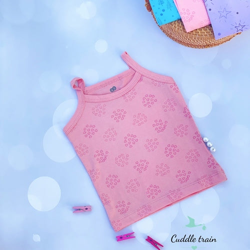 Tiny Hearts(Peach Pink)-Spaghetti Tops