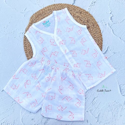 Kitty Outline - Sleeveless & Shorts (6-12M)