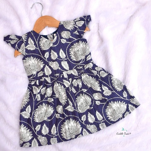 Ocean Blossom-Twirlies Cotton Frock