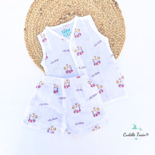 Teddy Dream - Sleeveless Jabla & Shorts(3-6M)