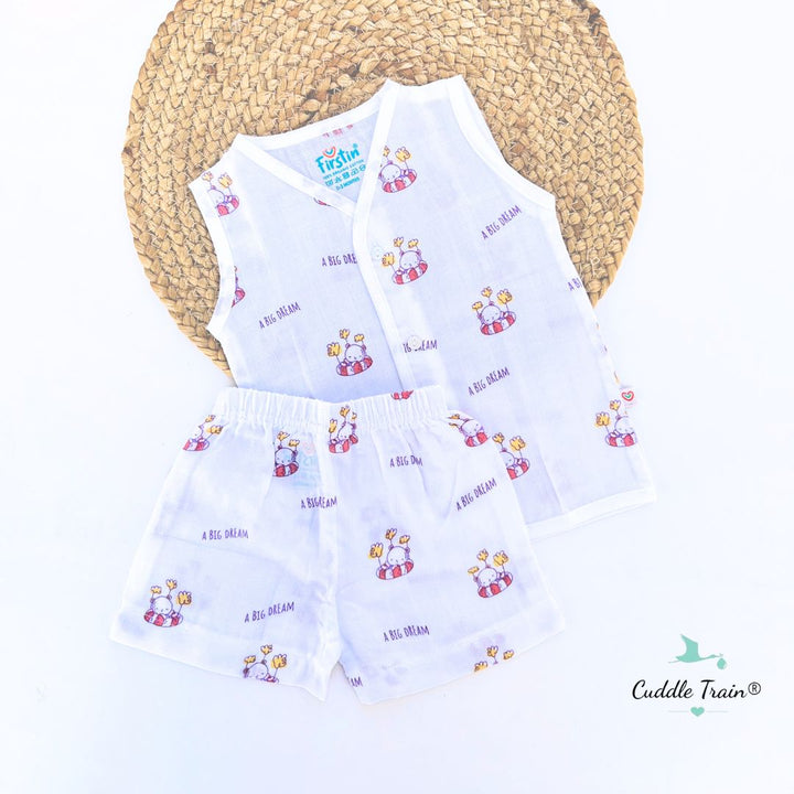 Teddy Dream - Sleeveless Jabla & Shorts(3-6M)