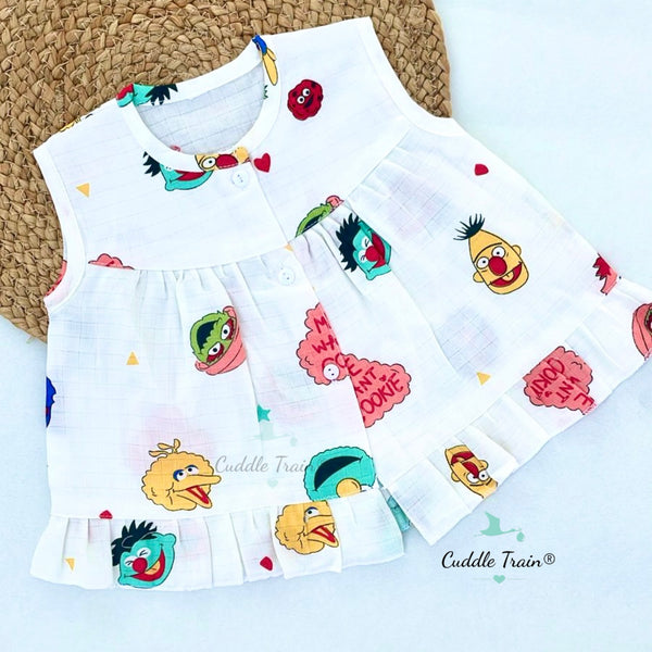 Toon Characters - Muslin Frill Frock(0-3M)