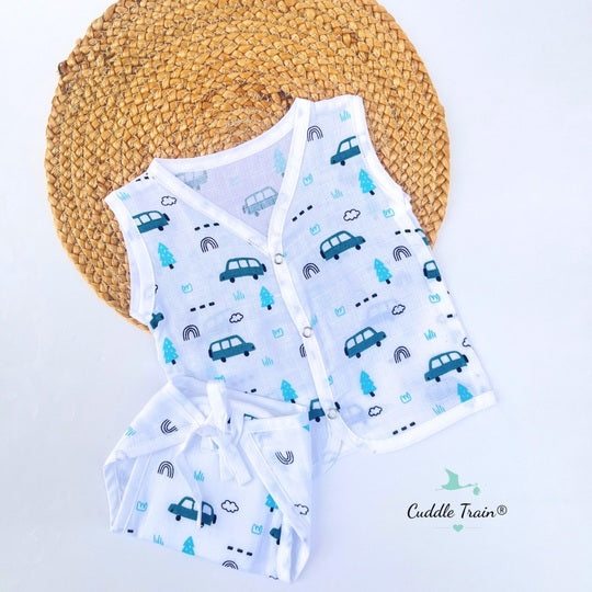 Blue Car -Jabla & Nappy(0-3M)