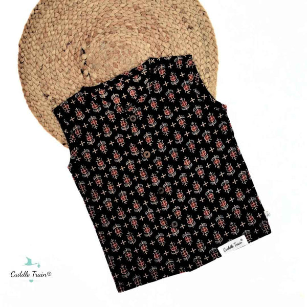 Noir Charm - Premium Ajrakh Cotton Jabla