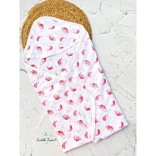 Pink Whale - Hooded Towel