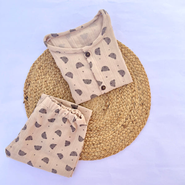 Bear Heads - Muslin Pyjama