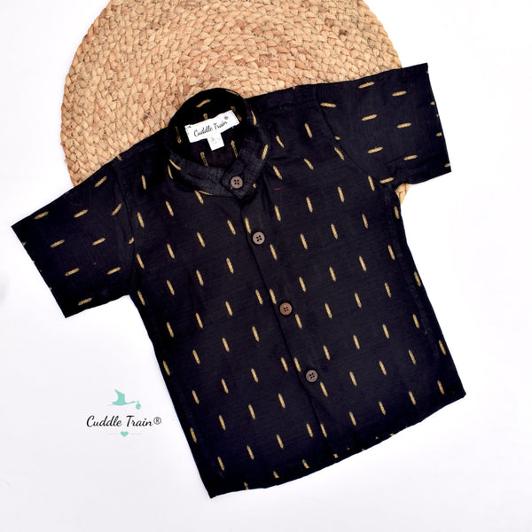 Midnight speckle- Dupioni Silk Shirt