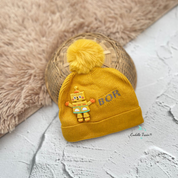 Robot Pompom - Woolen Cap(Yellow)