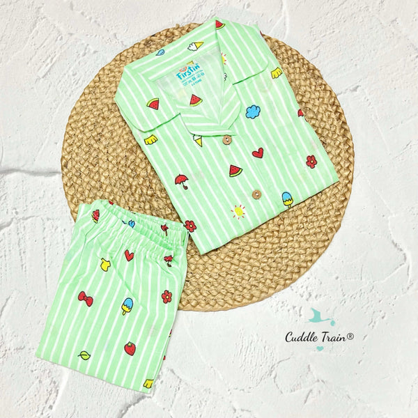 Green Stripes - Muslin Pyjamas