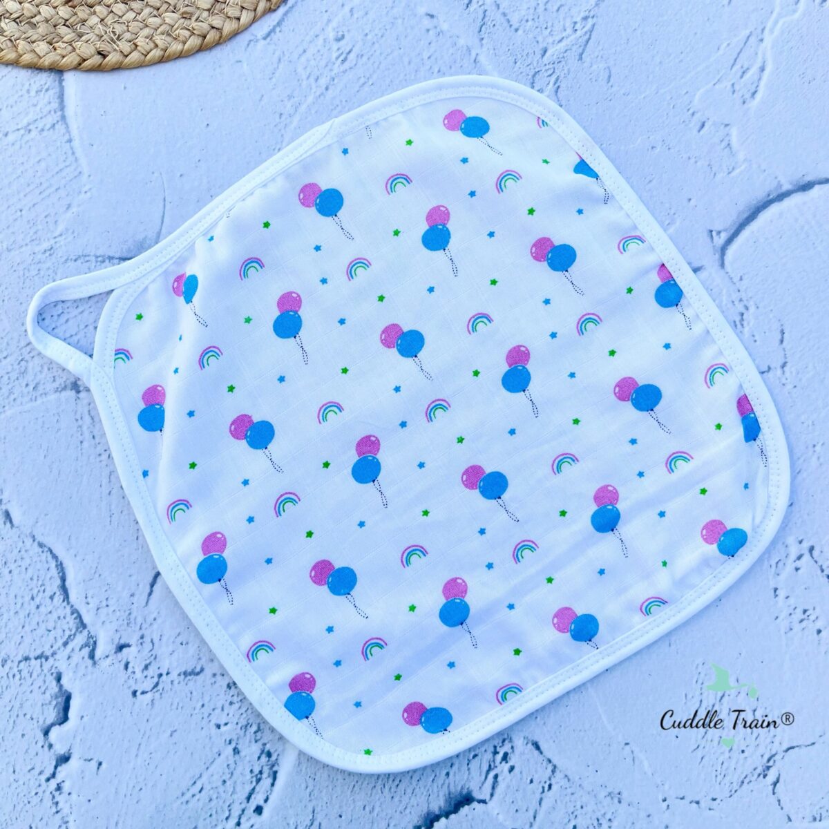 Blue Balloon(White Base)-Wash Clothes - Image 1
