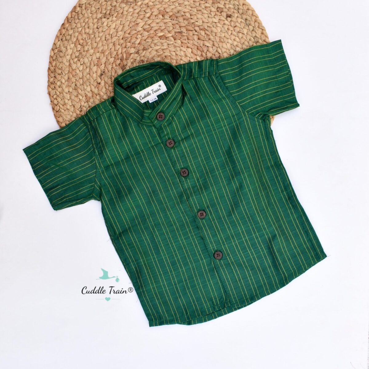 Emerald Spark - Dupioni Silk Shirt - Image 1