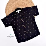 Midnight speckle- Dupioni Silk Shirt