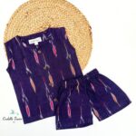Royal Plum - Ikkat Set