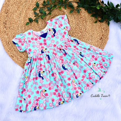 Toucan Tropic-Girls Cotton Frock