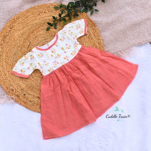 Peachy-Soft Cotton Frock